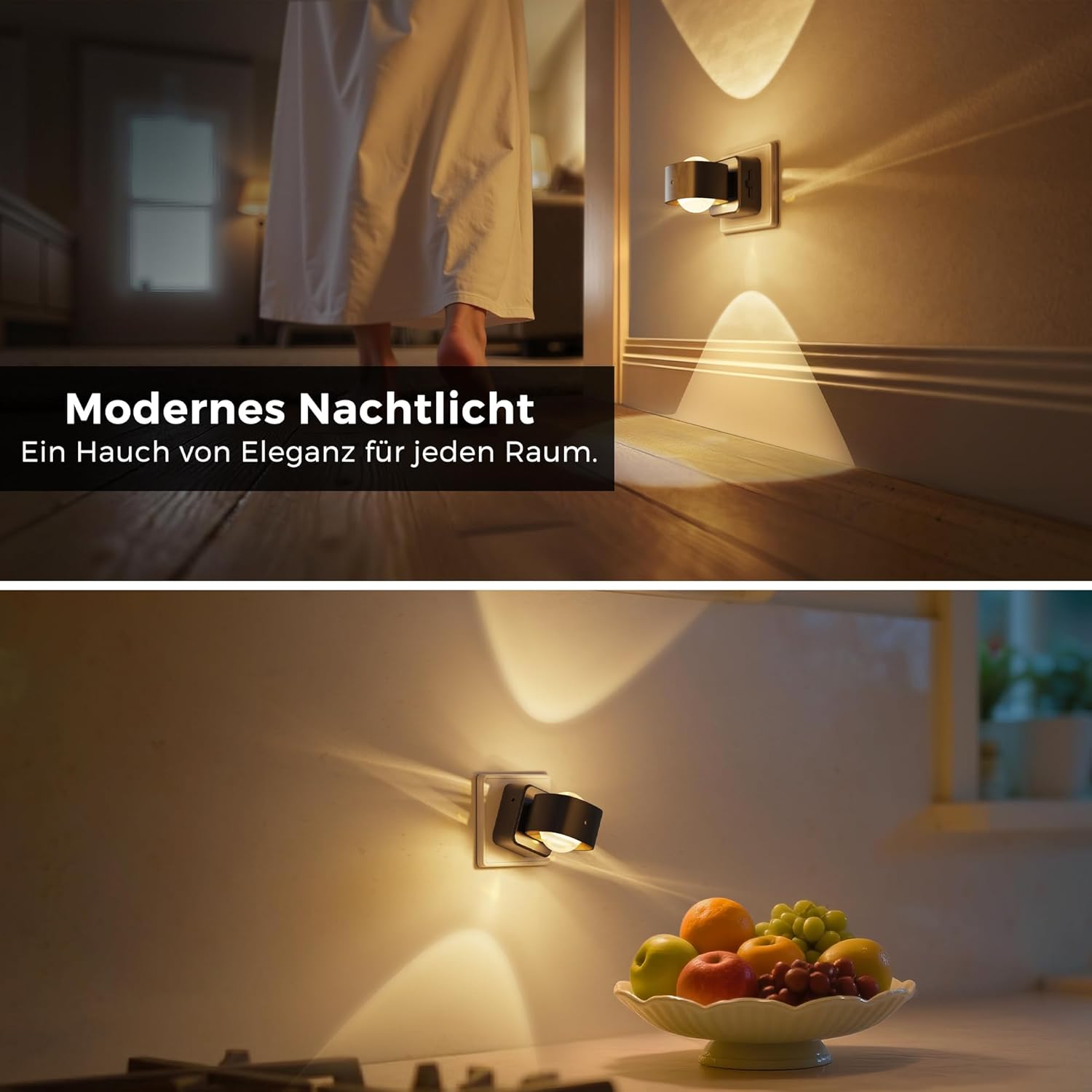 Thumbnail 6 de LOHAS-LED Nachtlicht-Steckdose mit Dämmerungssensor, 180° drehbarem Stecker, 3000 K warmweiß