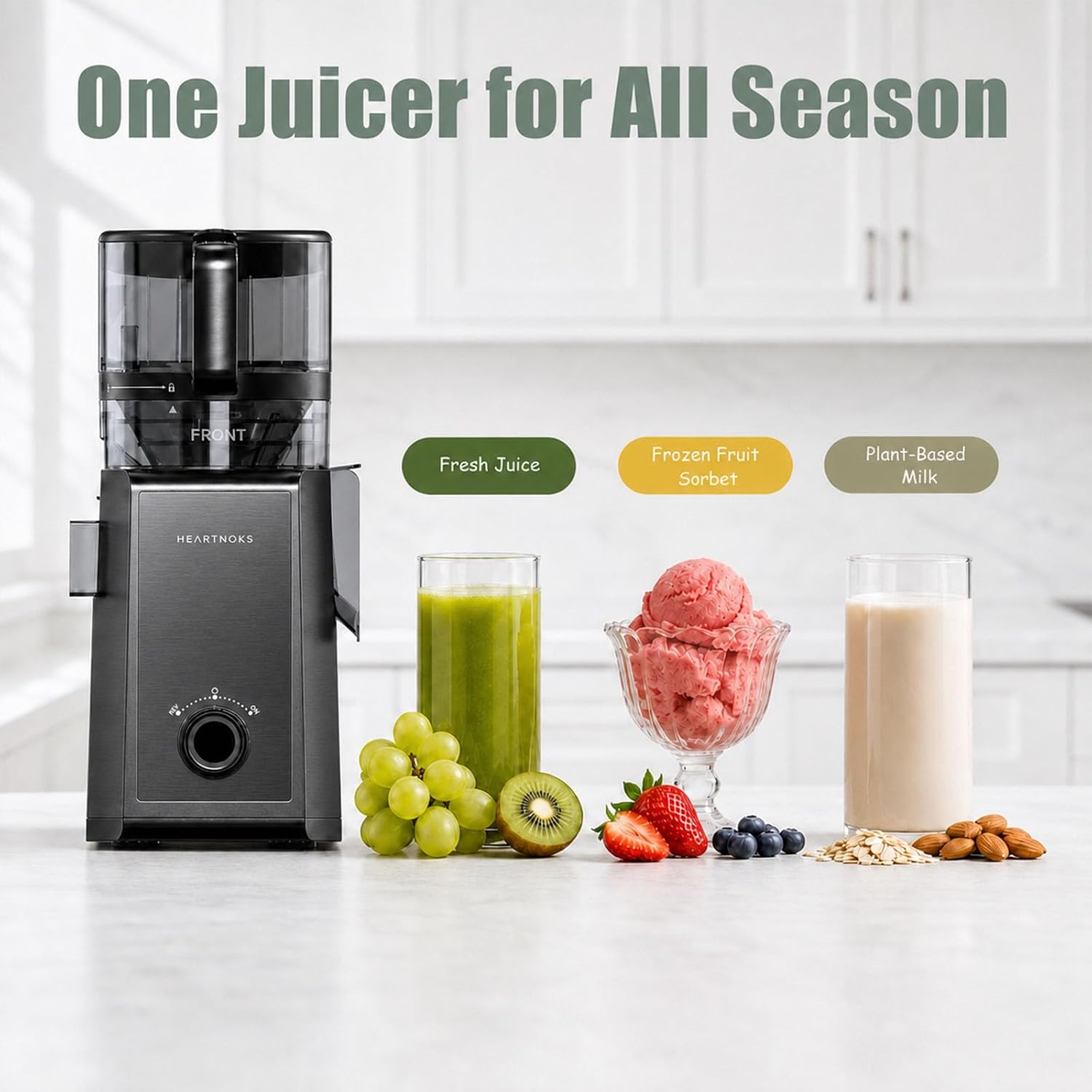 Thumbnail 1 de Heartnoks Juicer Machines: 3-in-1 Cold Press Juicer with a 6.5" Wide Feed Chute