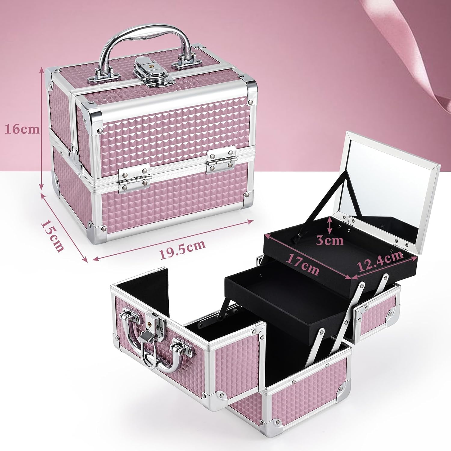 Detalle 2 de Joligrace Vanity Case Make Up Box 19.5 x 15 x 16cm đź’„