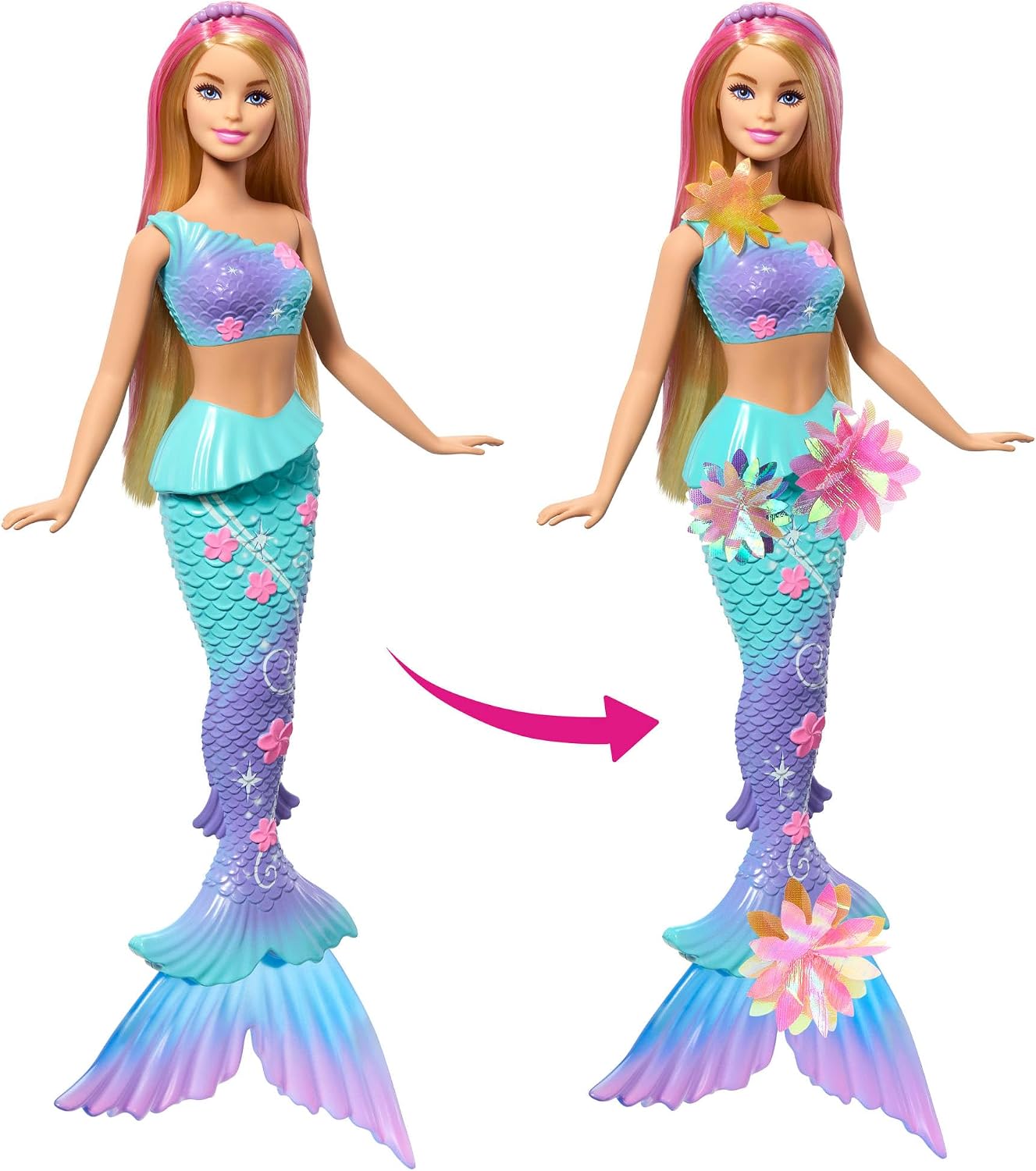 Detalle de Barbie Fantasy Meerjungfrau Flower Feature Puppe – Flower Magic mit blühender Blüte