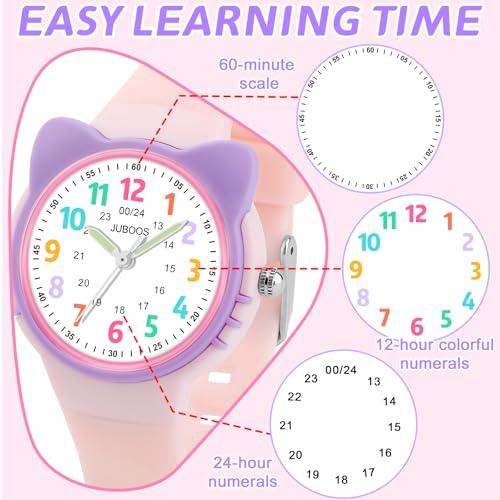 Thumbnail 2 de Juboos Montres Enfants Filles – Montre à Quartz Étanche pour Garçons et Filles (4–15 ans) avec bracelet souple