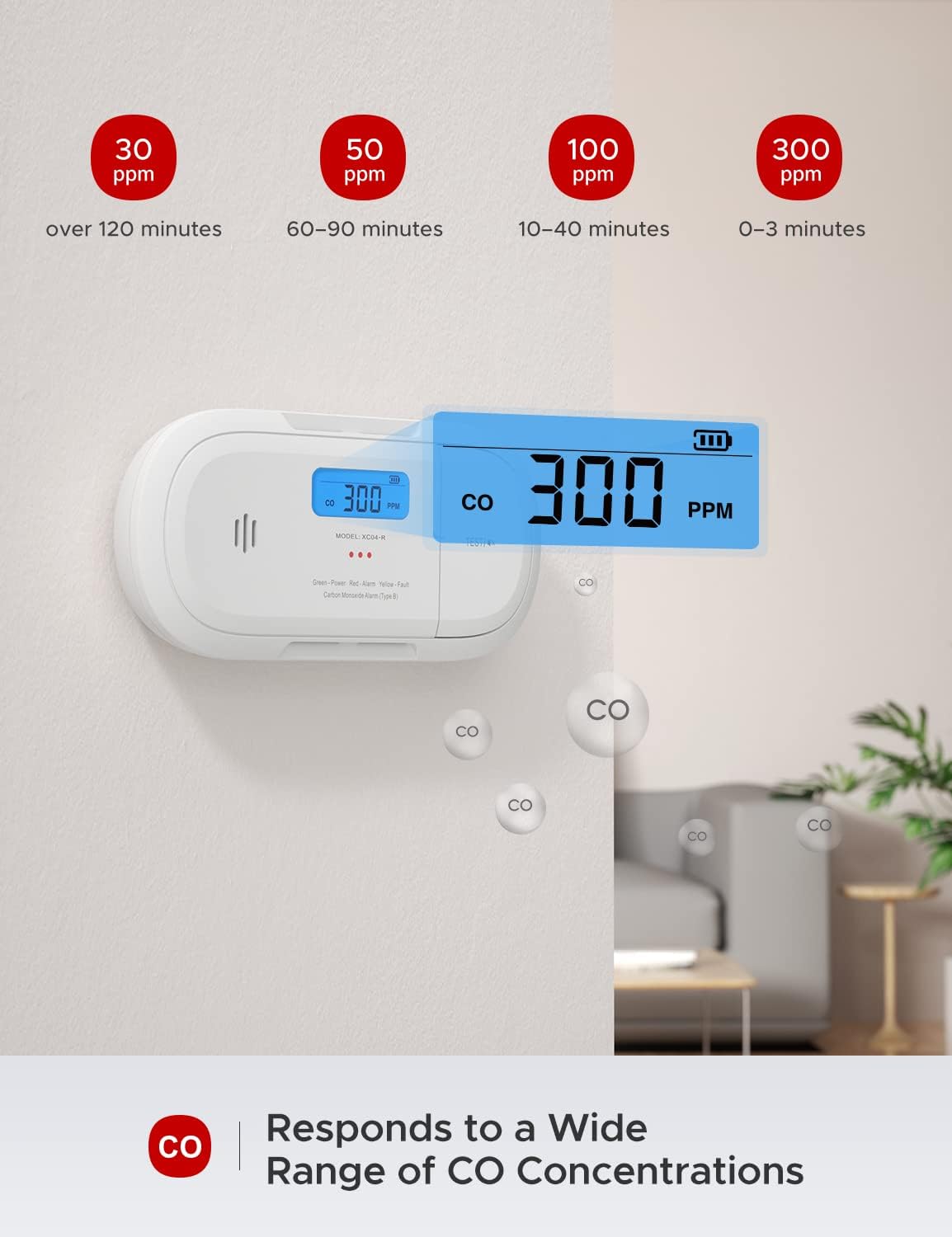 Thumbnail 5 de X-Sense XC04-R détecteur de monoxyde de carbone 5 ans