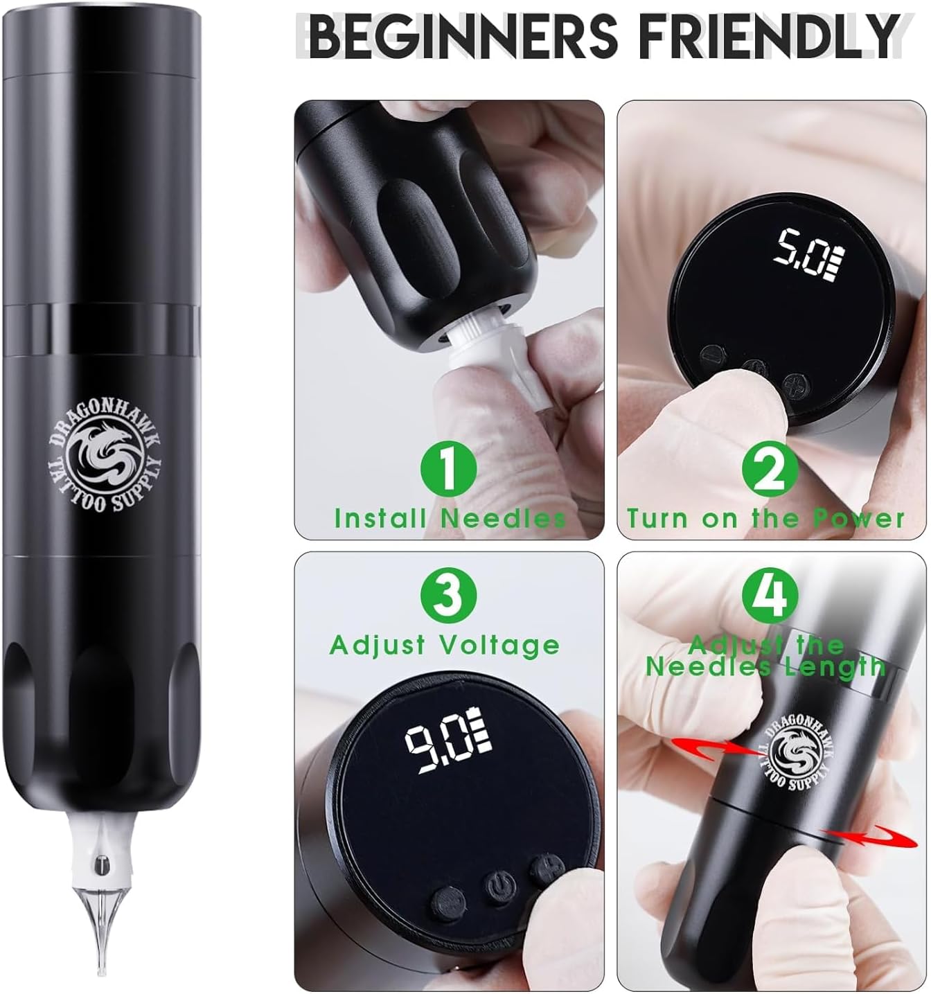 Thumbnail 5 de Dragonhawk X3 Machine à tatouer 1500mAh 🖊️