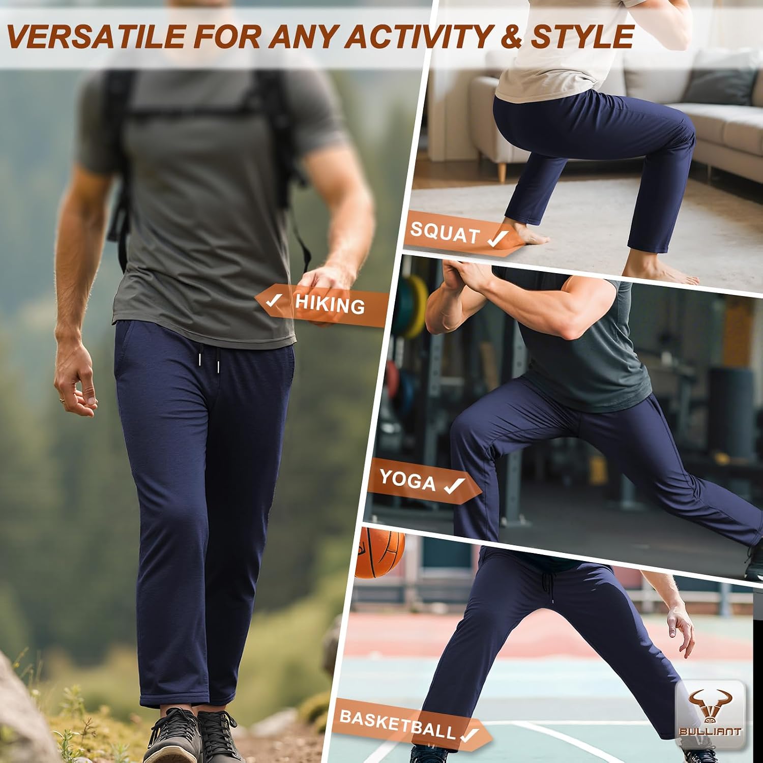 Detalle de BULLIANT Pantaloni Jogging da Uomo: versatili, resistenti e comodi fino al 5XL
