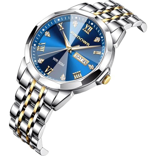Thumbnail 2 de PINDOWS Men's Two-Tone Stainless Steel Quartz Watch with Day-Date and Luminous Dial