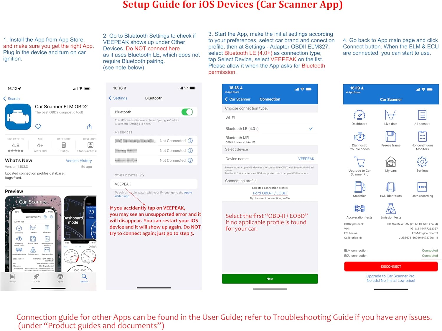 Thumbnail 5 de Veepeak OBDCheck BLE OBD II Scanner