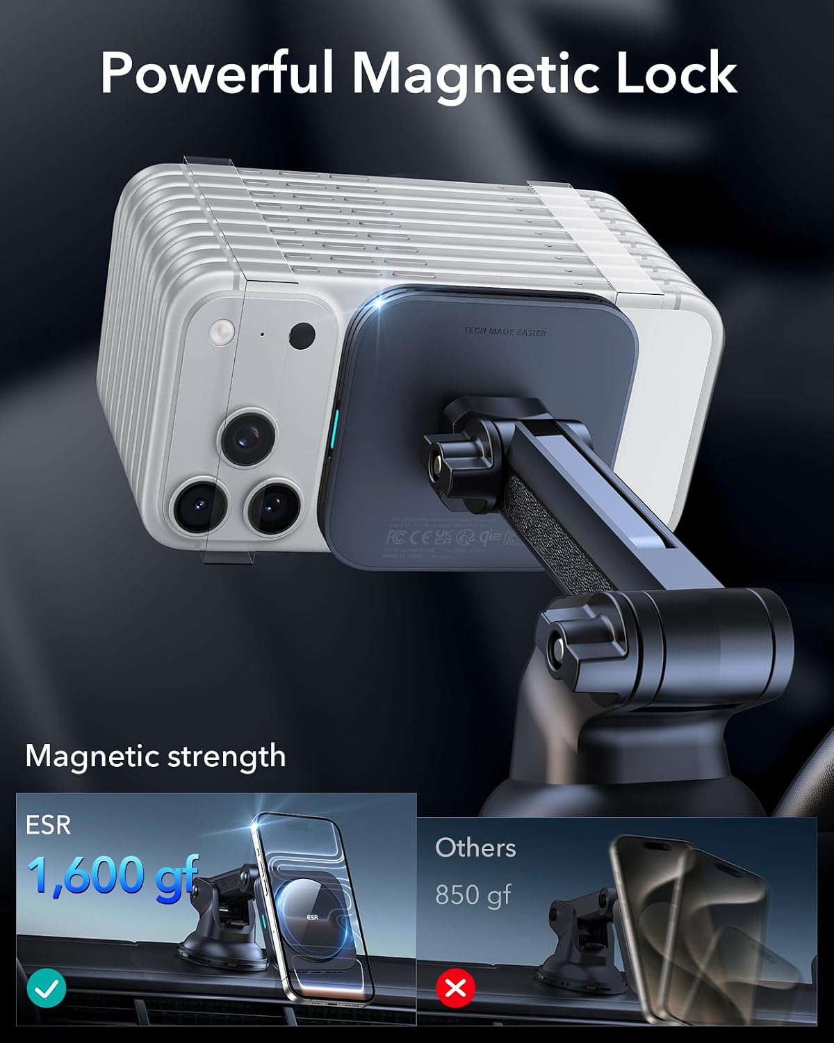 Thumbnail 4 de ESR S25 15W MagSafe Car Mount Charger