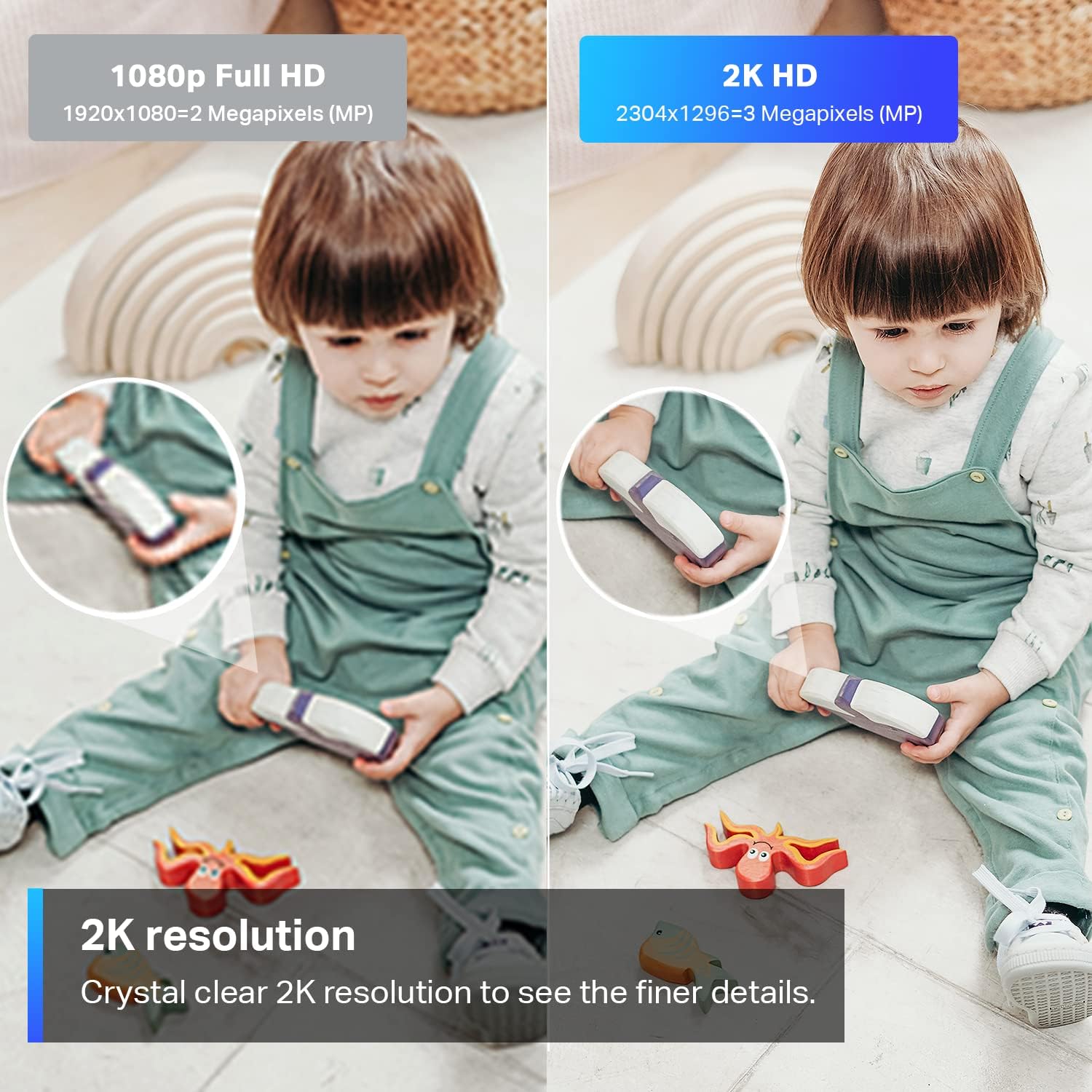 Detalle 2 de TP-Link Tapo C210 2K Pan-Tilt Indoor Security Camera (Baby & Pet Monitor)