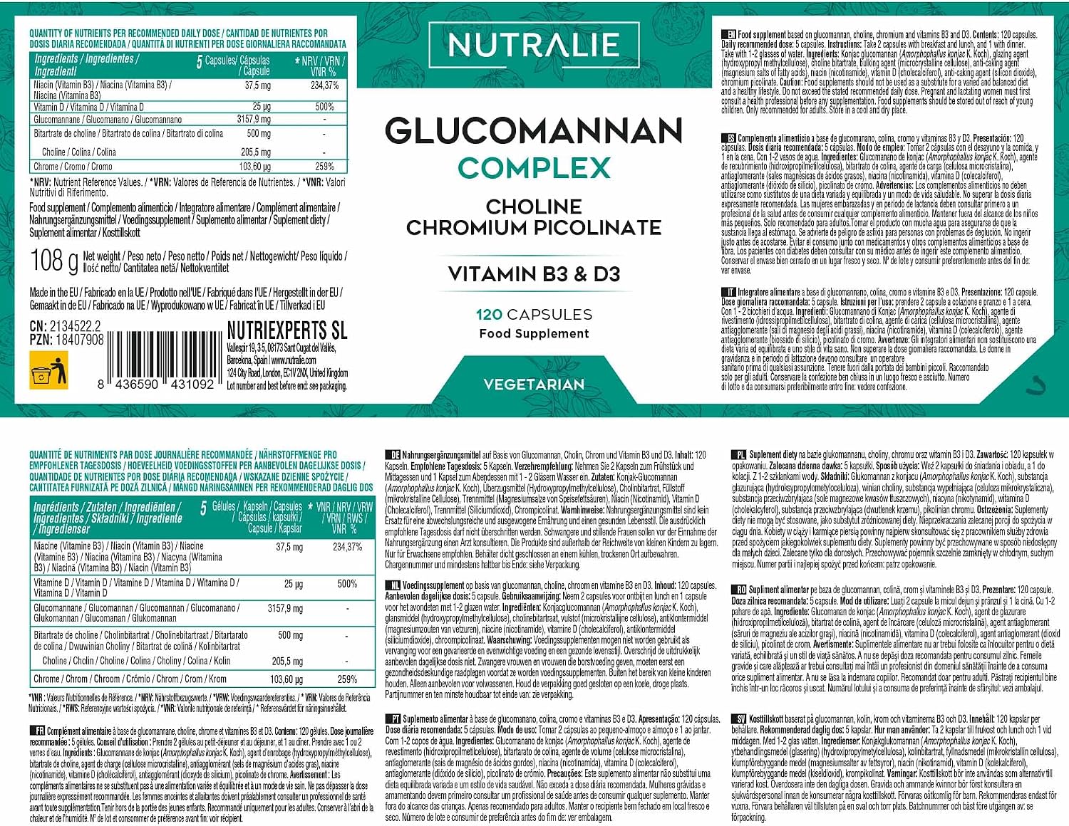 Thumbnail 5 de Glucomanano 3000mg Complex 120 cápsulas