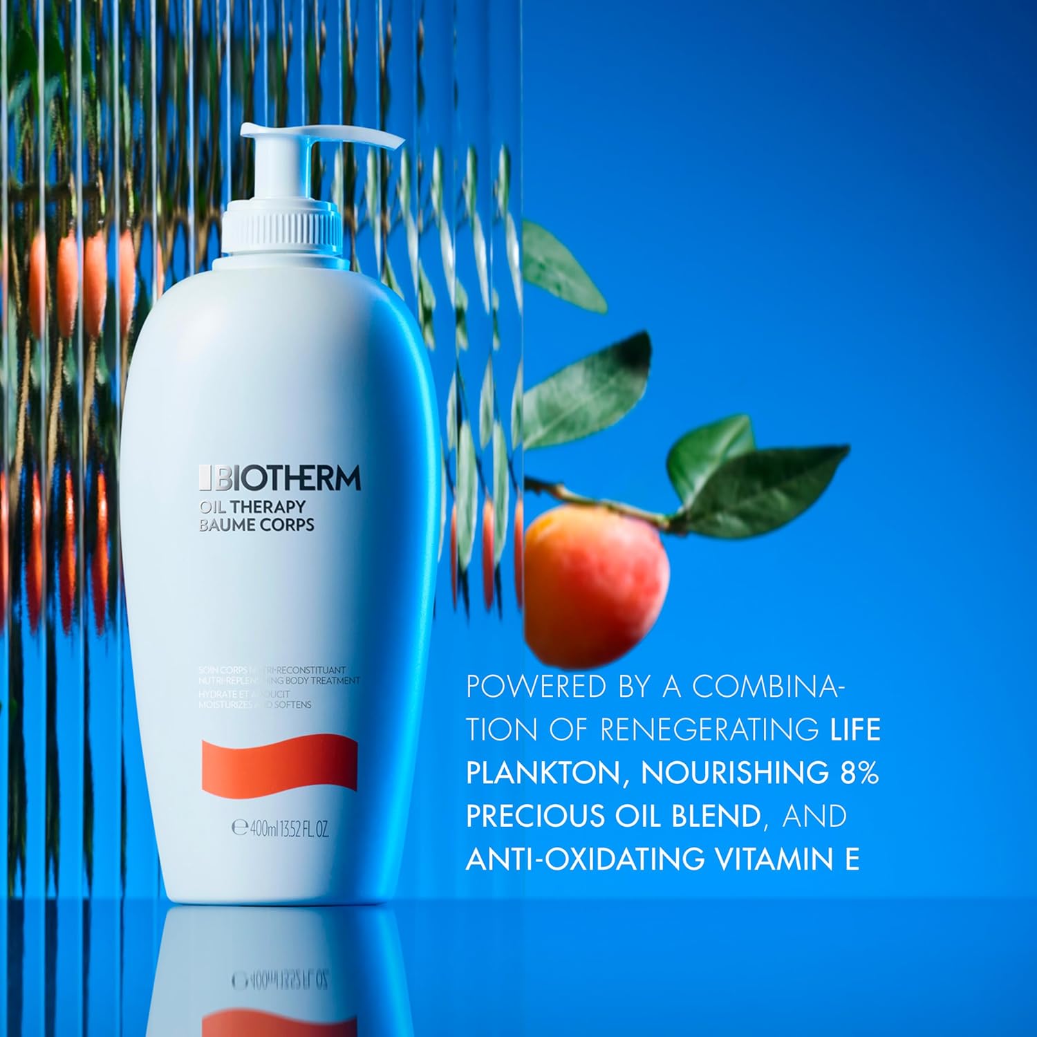Detalle de BIOTHERM Oil Therapy Body Milk: Lozione Corpo Nutriente per Pelli Secche (400 ml) con Olio di Albicocca