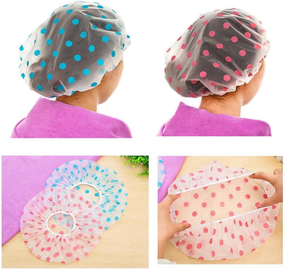 Thumbnail 6 de VTECHOLOGY Reusable Shower Caps, 6-Pack, PE with Elastic Band