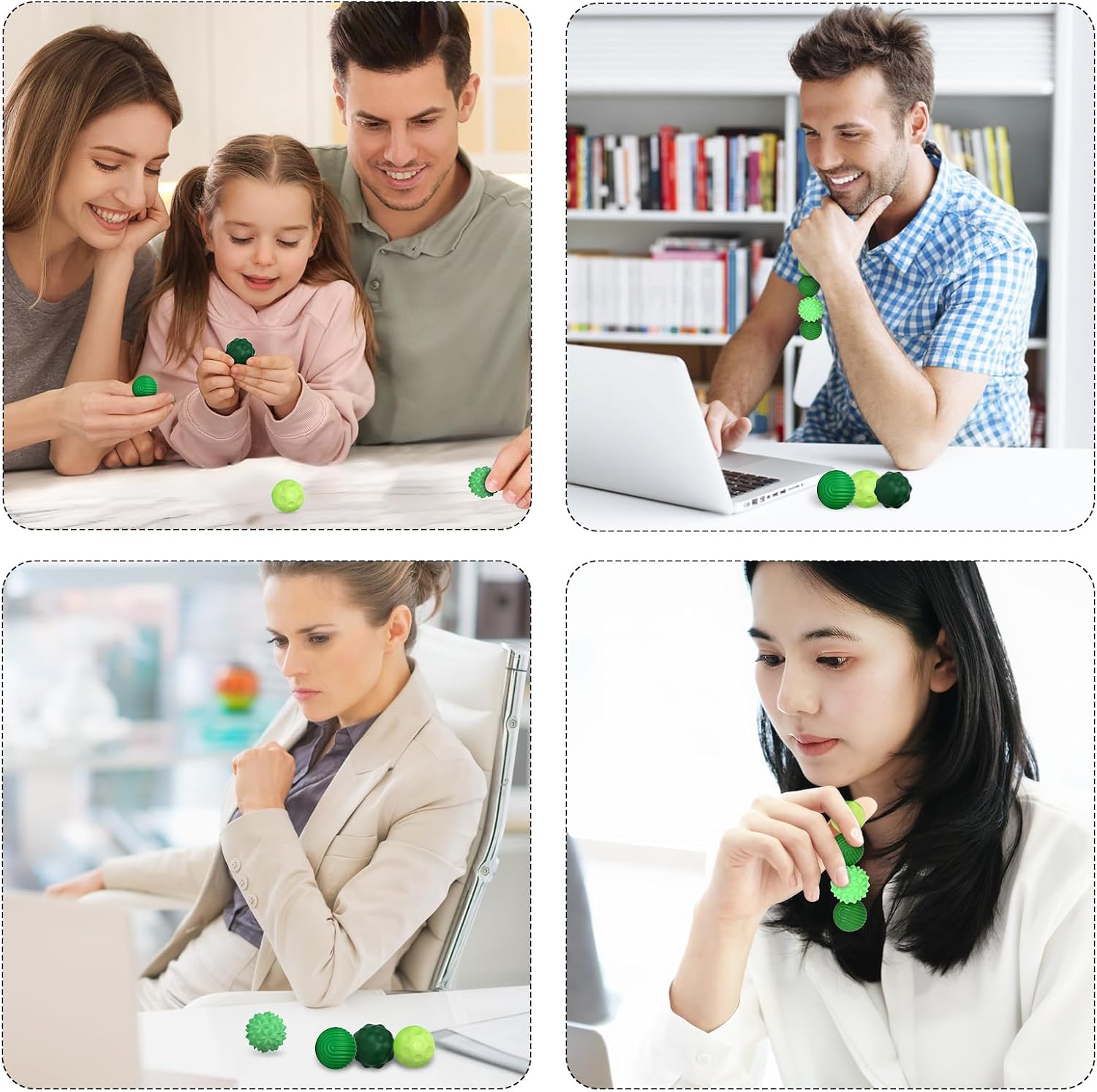 Thumbnail 6 de 8 Stück Magnetische Fidget Toys Silikon Stressball Grün Klein