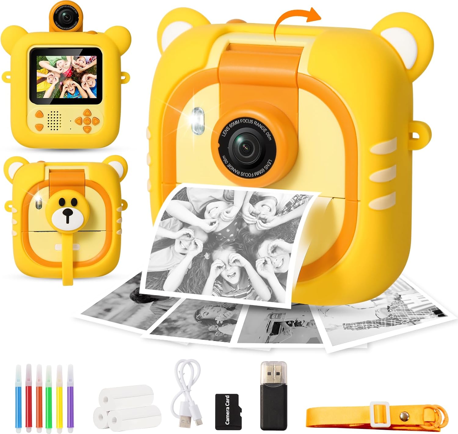 Detalle 2 de ARNSSIEN M2 instantcamera voor kinderen met 2,4-inch scherm en 180°-lens