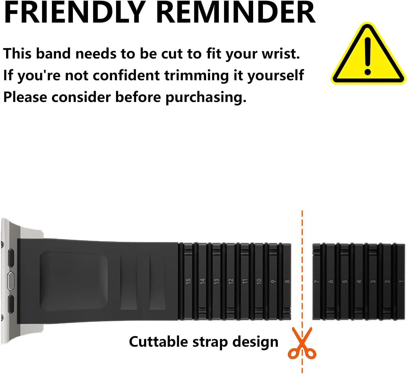 Detalle de VKEOO modern silicone watch band with folding buckle for Apple Watch Ultra 2/Ultra and Series 10–7 (44mm–49mm)
