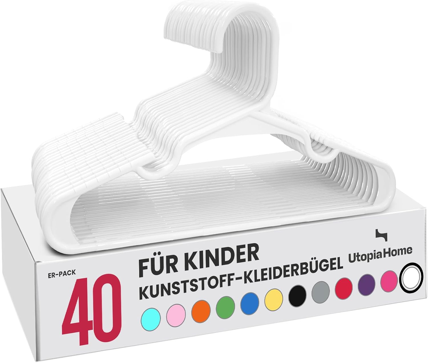 Detalle de Kinderkleiderbügel 40er Pack 11,5 Zoll