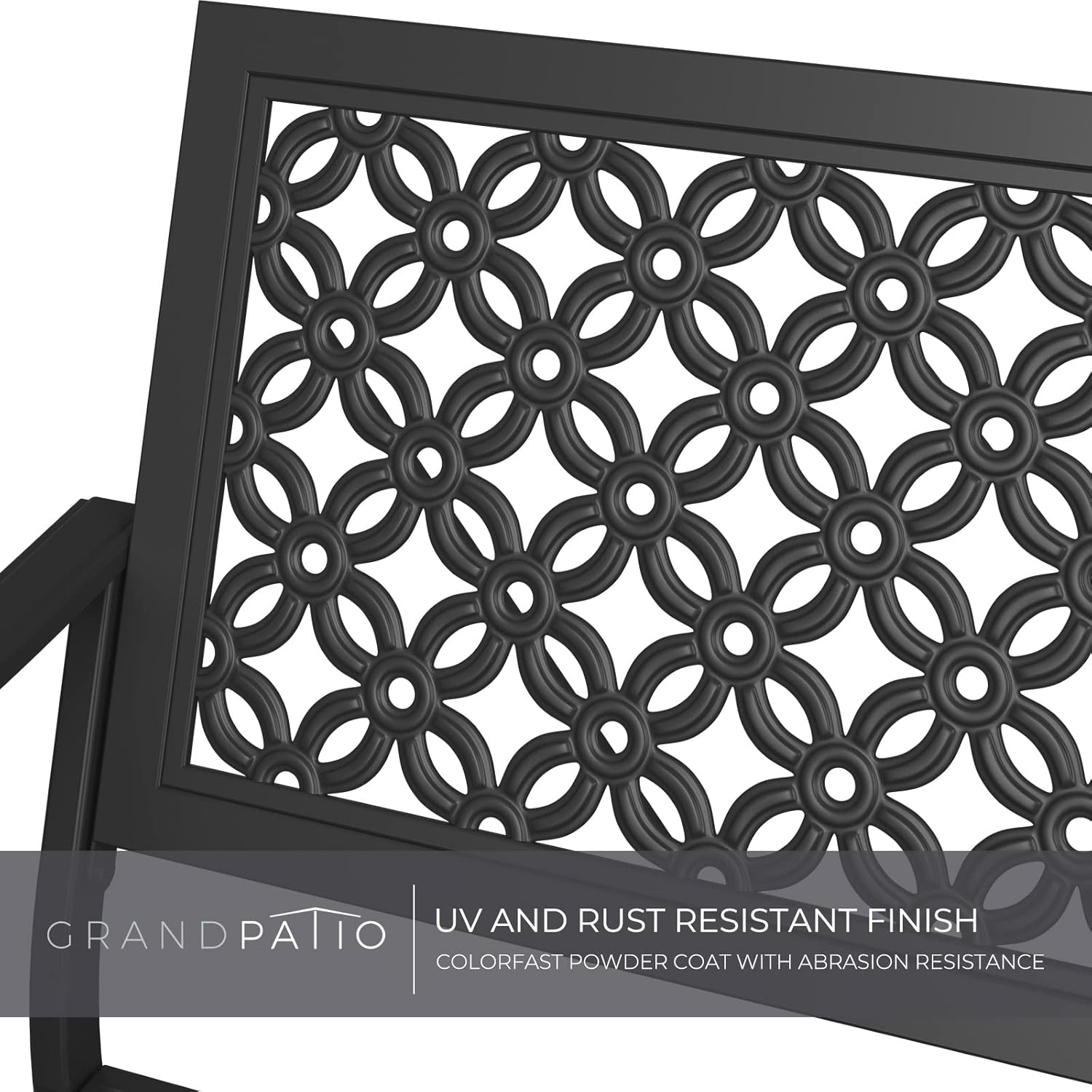 Thumbnail 5 de Grand patio Grand Patio garden bench (2–3 seater) in black – rust-resistant powder-coated steel