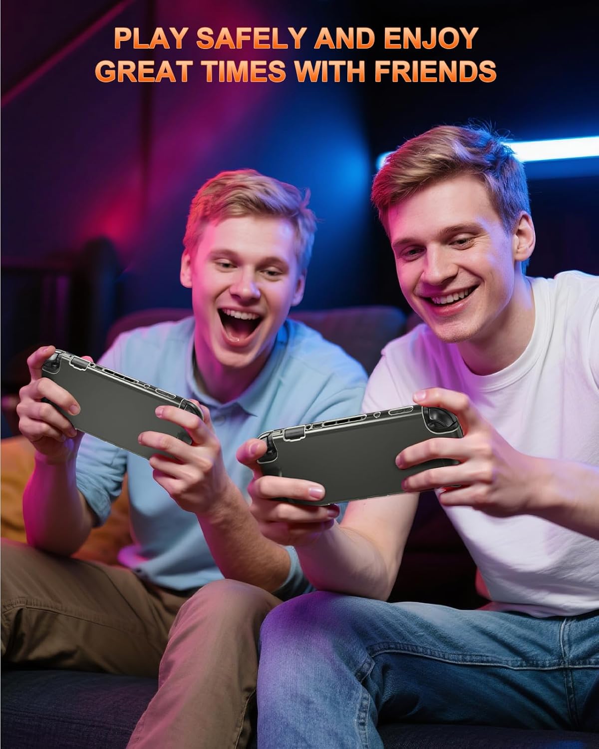 Thumbnail 5 de Soft TPU Case for Nintendo Switch 2 (2025) with 2 Screen Protectors & Thumb Grips (Clear Black)