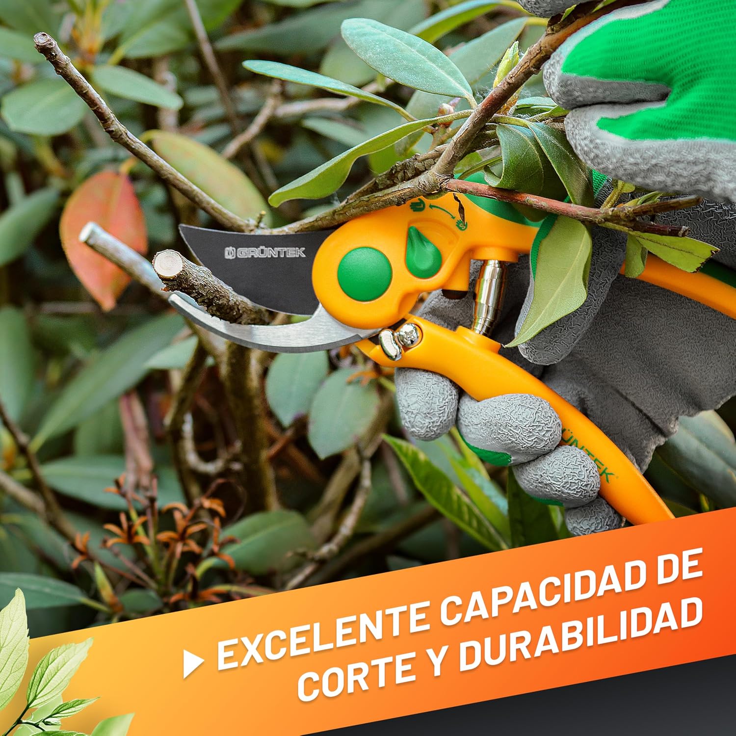 Thumbnail 7 de GRÜNTEK Tijeras de Podar Yunque FLAMINGO ✂️ Hoja 205 mm