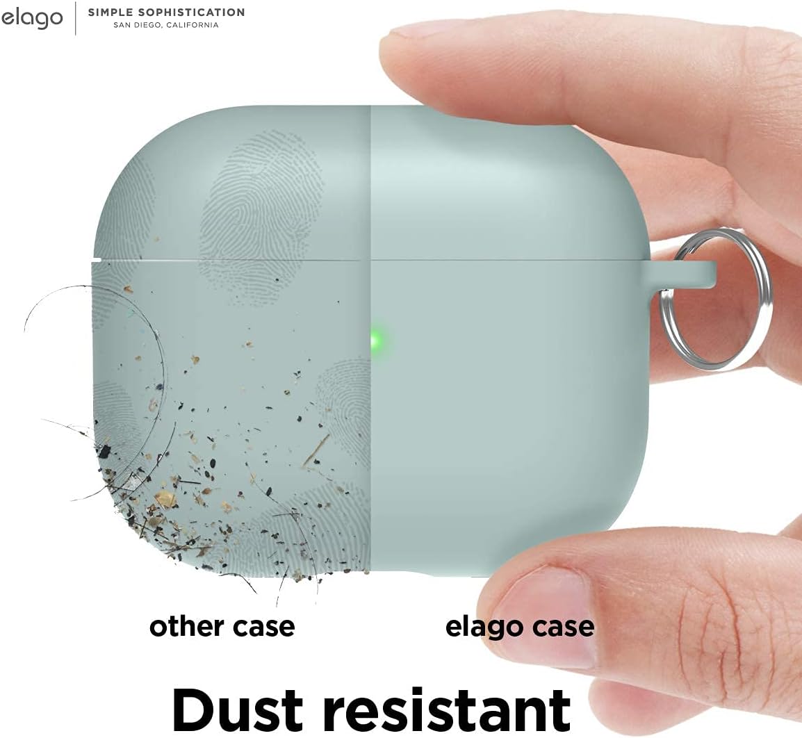 Detalle de elago Coque Liquide Hybride avec mousqueton pour AirPods 3 – Vert menthe