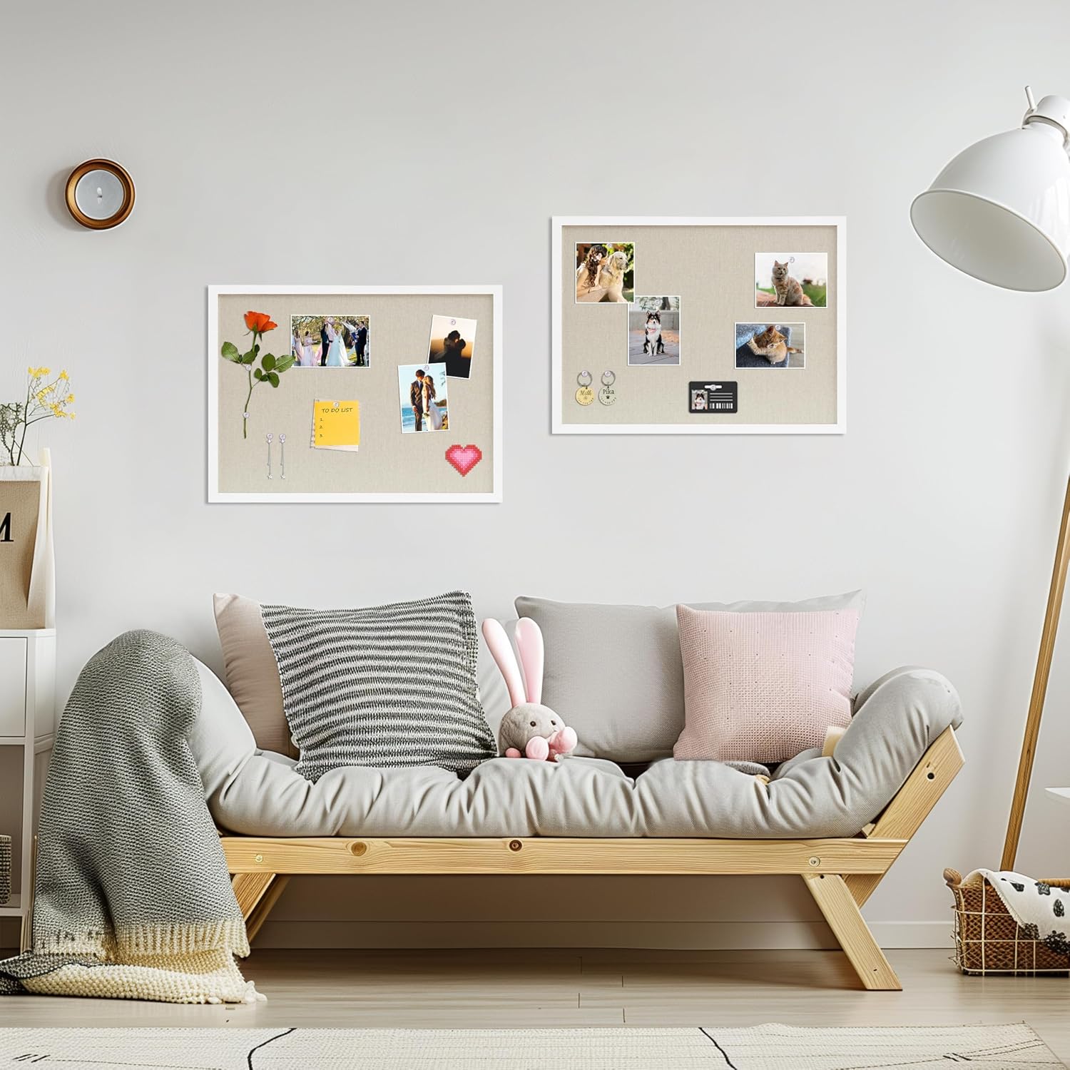 Thumbnail 4 de DAHAPYBOO HAPYBLBO17X23WP1 Cork Board, 23 x 17-Inch White Linen Bulletin Board
