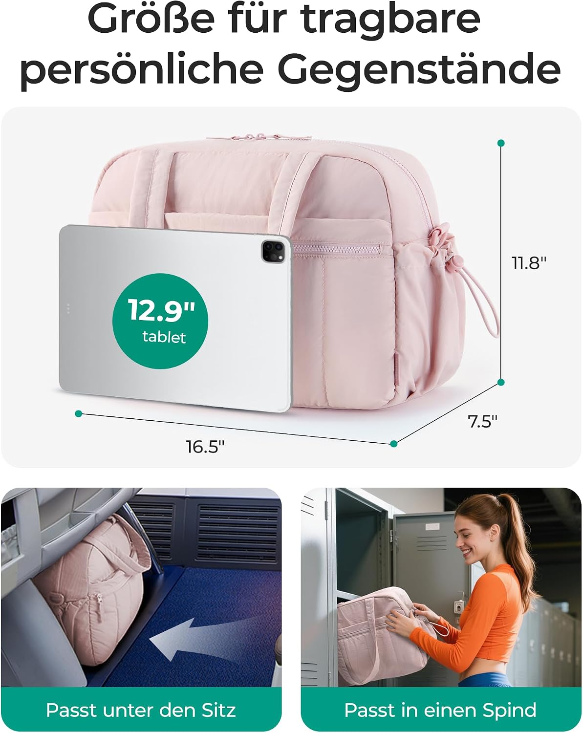 Detalle 2 de BAGSMART Puffer Reisetasche 24L Weekender Damen