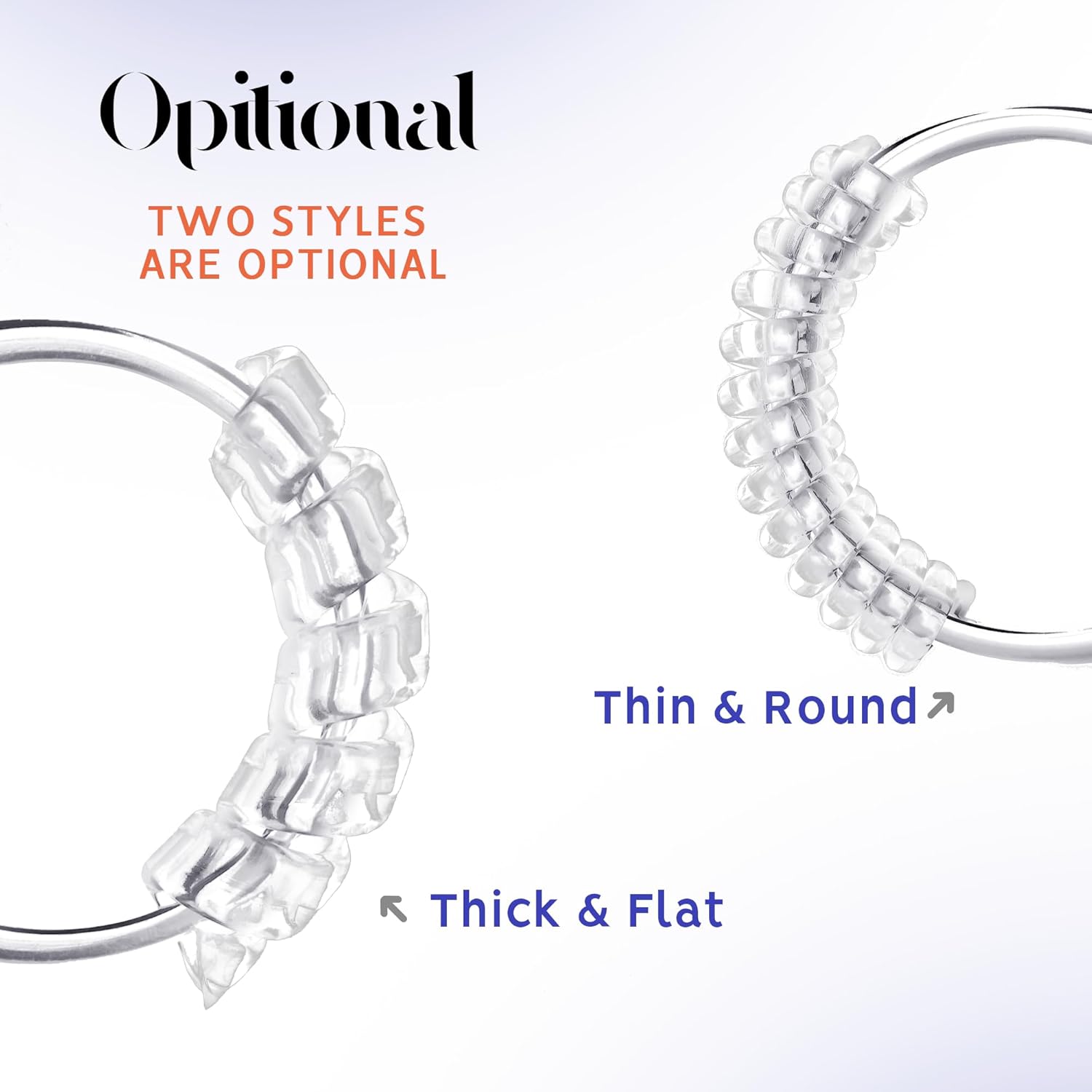 Detalle 2 de Ring Size Adjuster for Loose Rings – 12 Pack (4 Sizes) Transparent Silicone Guards