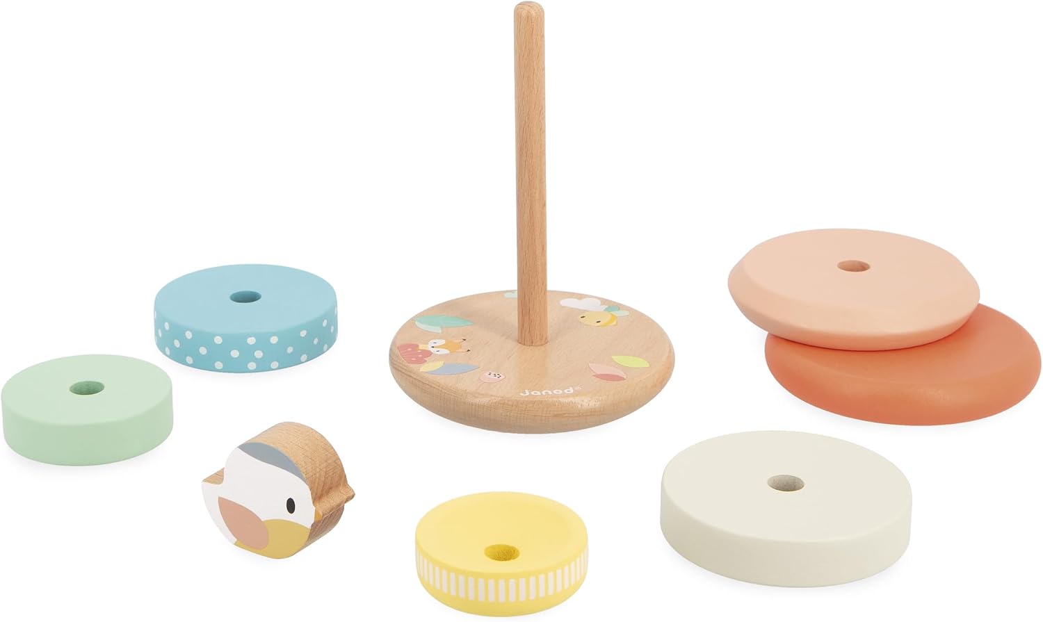 Thumbnail 3 de Janod Empilable Culbuto en Bois Oiseau – 7 pièces à empiler, éducatif et décoratif