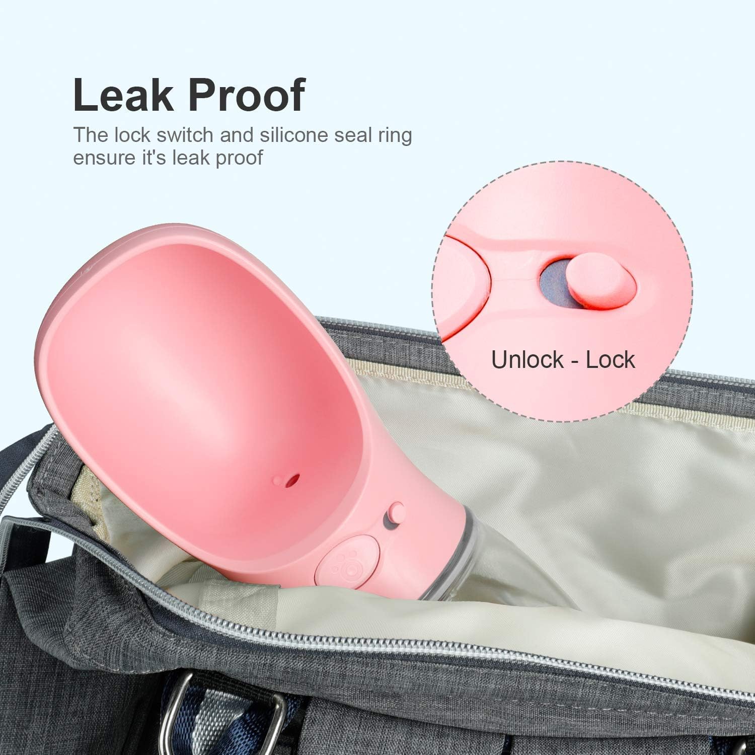 Thumbnail 3 de 350ml Portable Dog Water Bottle with Antibacterial Dispenser