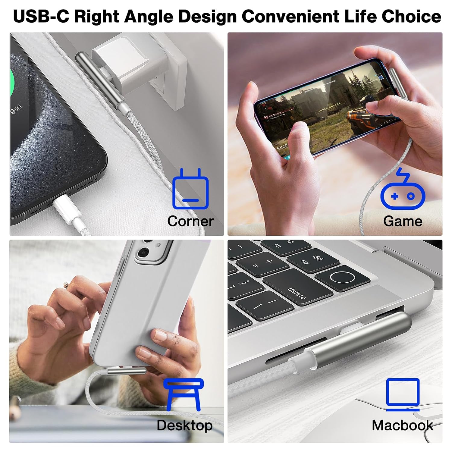 Detalle 2 de ACAGET USB C to USB C Cable 240W 3m