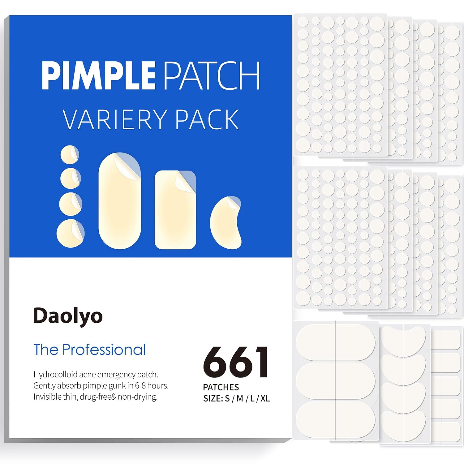 Detalle de Daolyo Hydrocolloid Pimple Patches, 661 Count