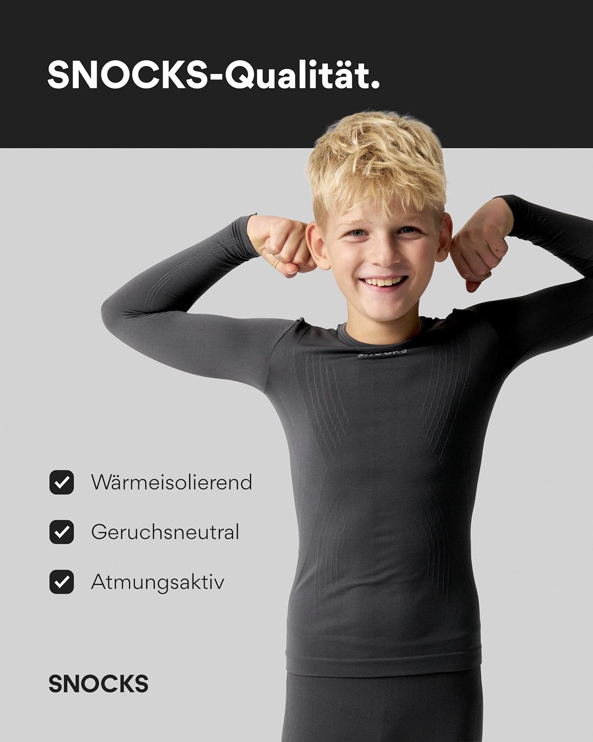 Detalle 2 de Snocks Sous-vêtements thermiques pour enfant – Extra chaud et moulant, séchage rapide