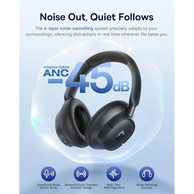 Detalle 2 de Baseus Bass BH1 NC: auriculares inalámbricos con ANC híbrida y sonido potente en negro