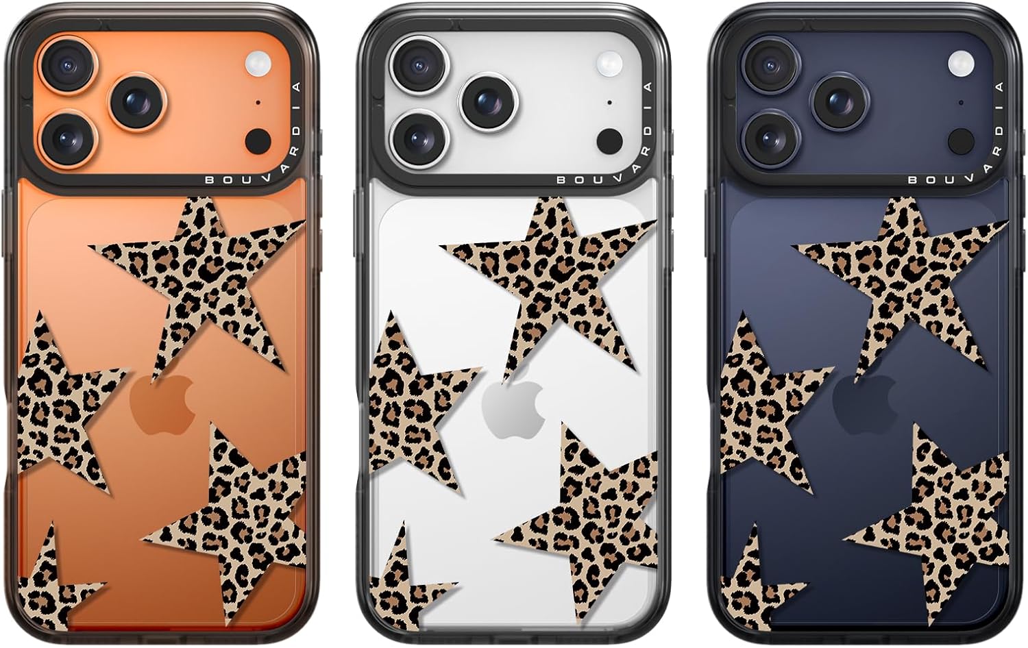 Detalle 2 de Bouvardia Bouvardia for iPhone 17 Pro Case with Cheetah Theme (Leopard Stars) — Cute, Protective 2-Layer Case