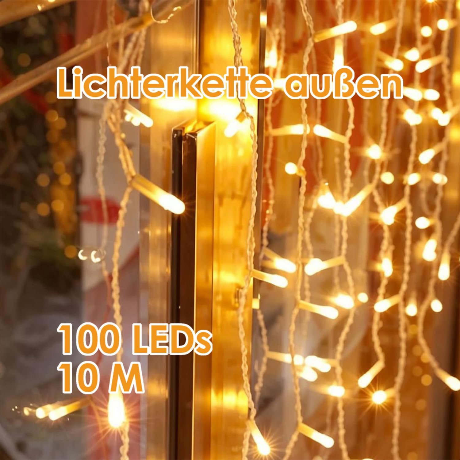 Thumbnail 1 de YJY LIGHT Lichterkette Außen 15 m mit 100 warmweißen LEDs, IP44, 8 Modi & Timer