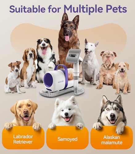 Detalle de Oneisall Aspirador de pelos de mascotas con 12000Pa de succión y 4 cepillos — 1,5L
