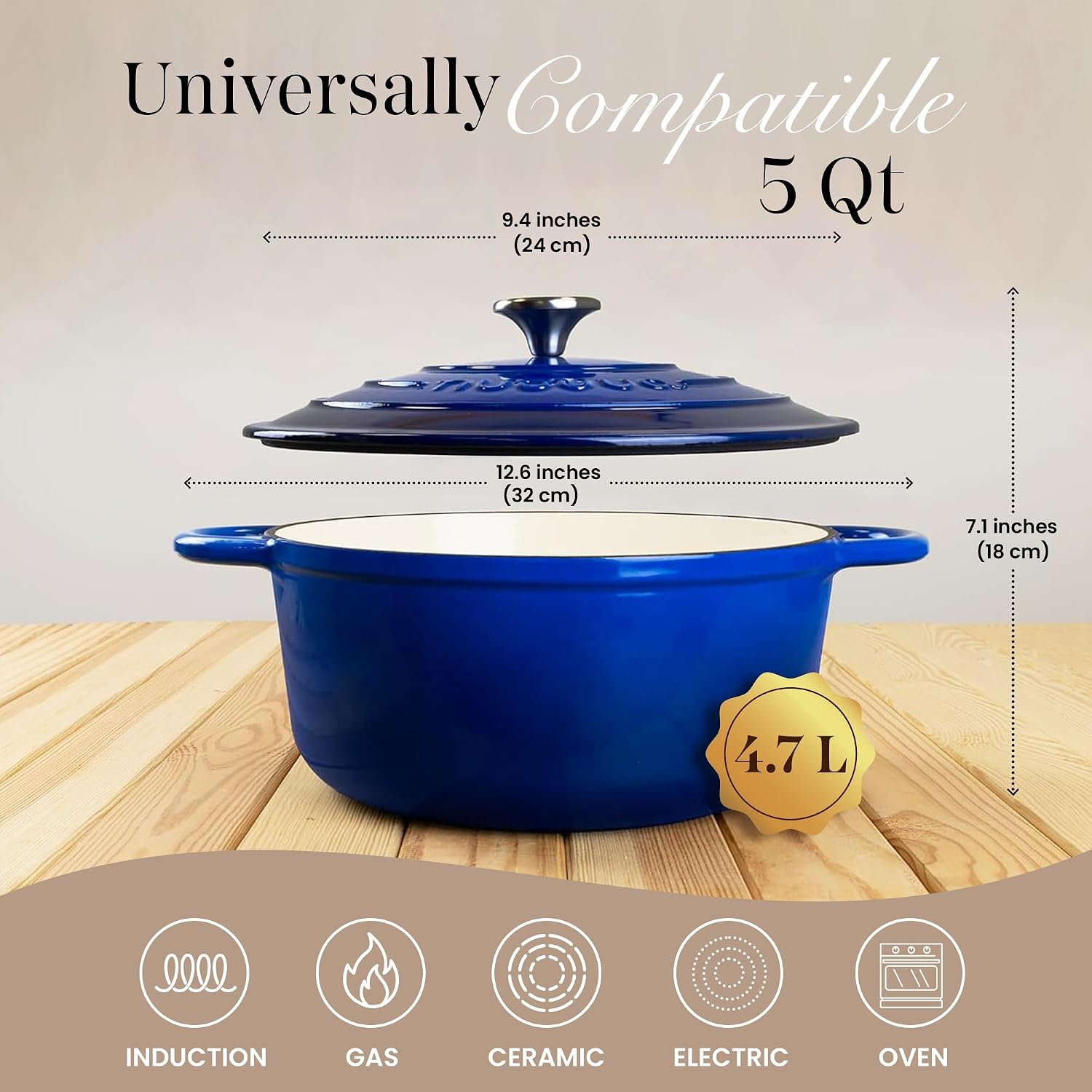Thumbnail 1 de Nuovva Cast Iron Pot 5-Quart