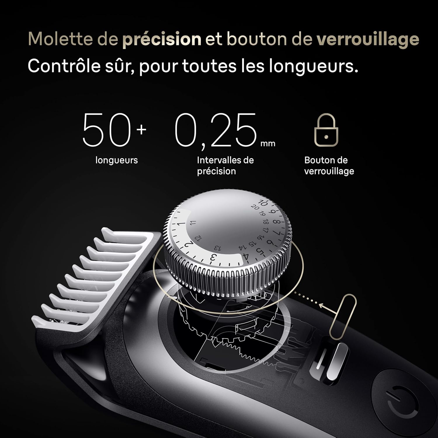 Detalle 2 de Braun BT9520 Series 9 tondeuse à barbe 180 min