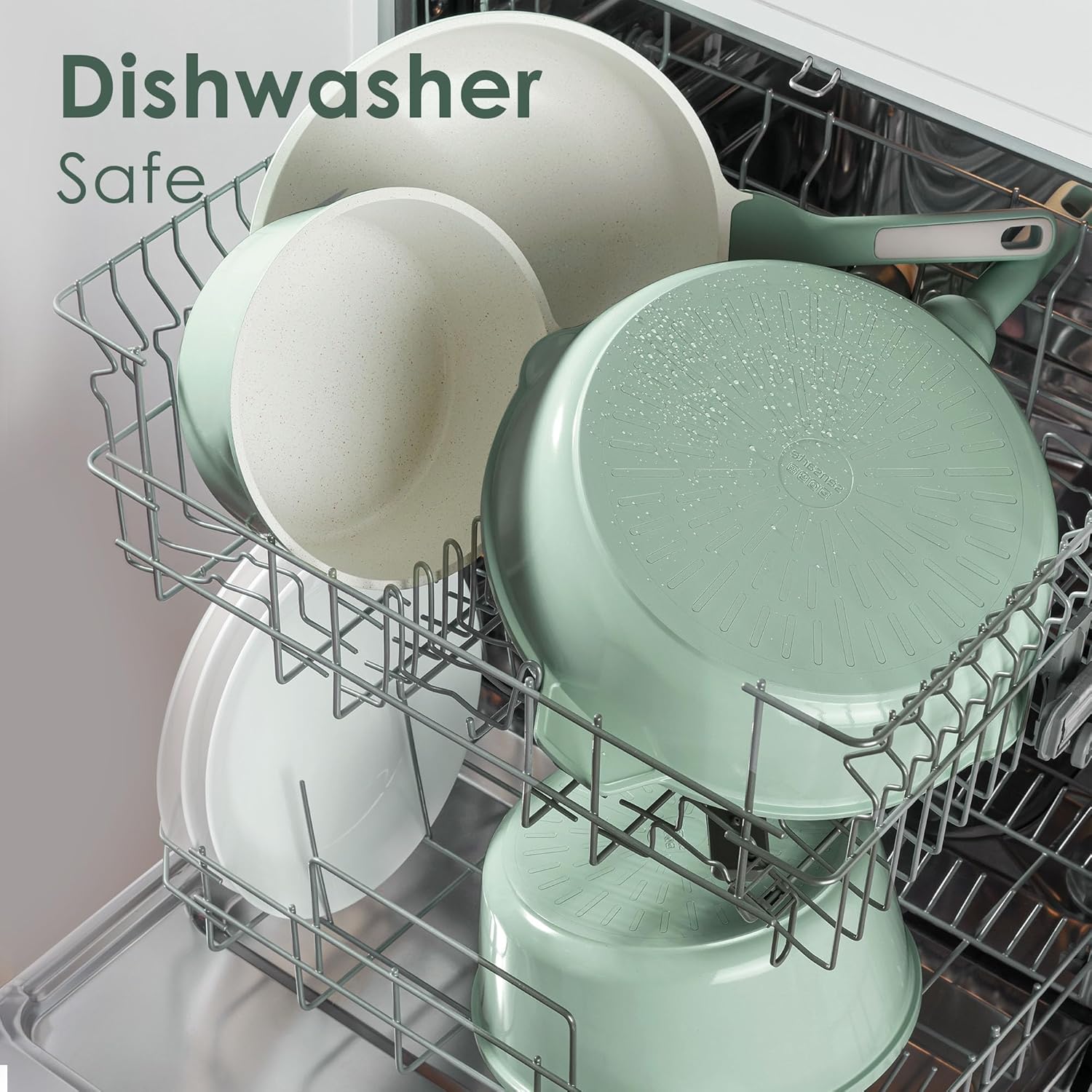 Detalle 1 de SENSARTE SA07 Classic 13-Piece Ceramic Cookware Set, Green
