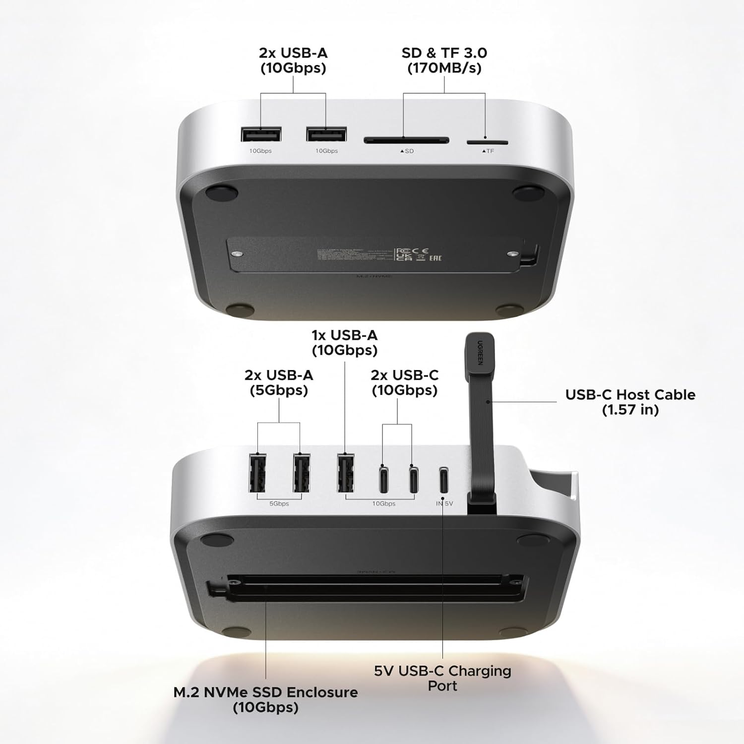 Detalle 2 de UGREEN Mac mini docking station with M.2 NVMe slot