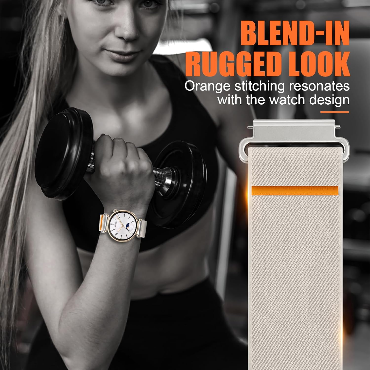 Detalle de SOLOLUP 18mm Elastic Magnetic Strap for Garmin and Huawei Wearables
