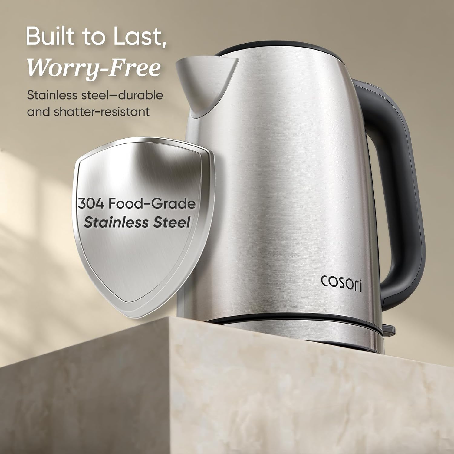 Detalle de Cosori CEK-S152-VCA Electric Kettle, 1.7 L Stainless Steel, 1500 W