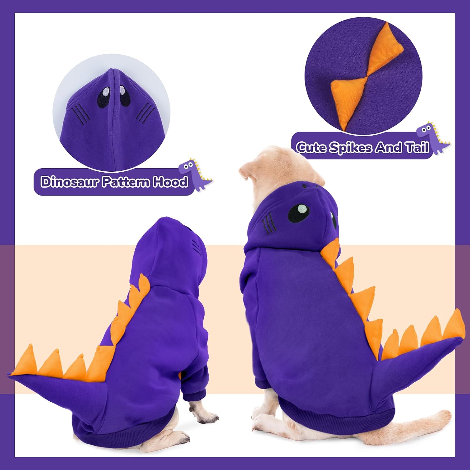 Thumbnail 4 de Lelepet Halloween Dog Dinosaur Costume Purple L