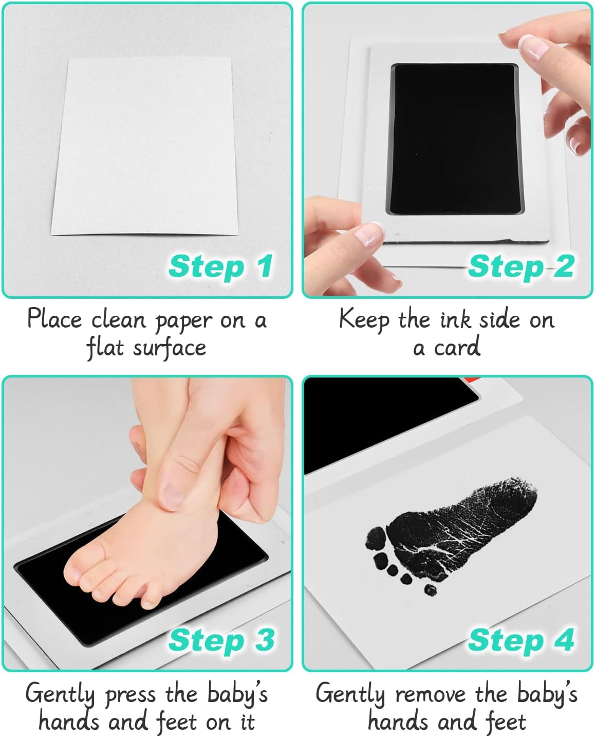 Thumbnail 3 de Baby Footprint Kit 2 Inkless Pads Keepsake