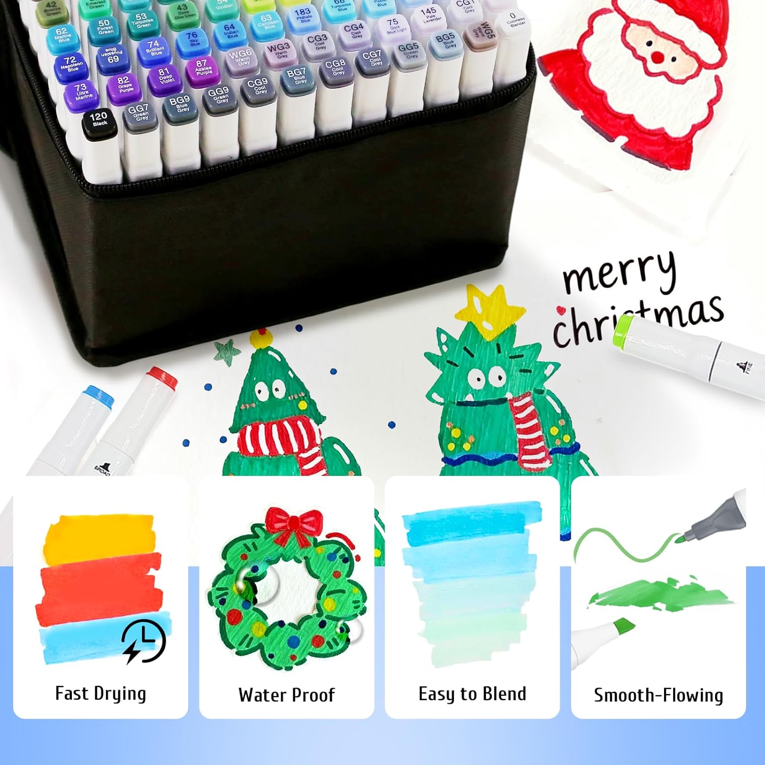 Thumbnail 4 de Octirst 120 Colours Alcohol Markers – Dual Tip Set for Adults, Artists and Students