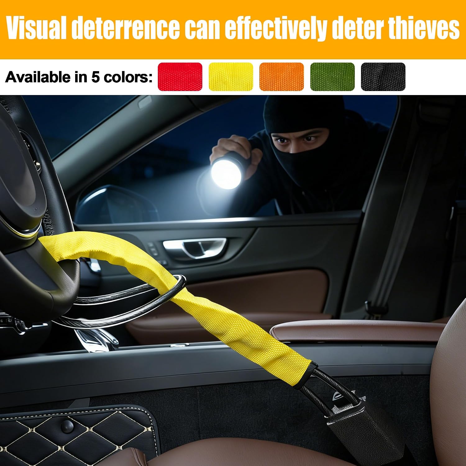 Thumbnail 2 de TURNART Steering Wheel Lock: Universal Anti-Theft Lock with Seat Belt Design