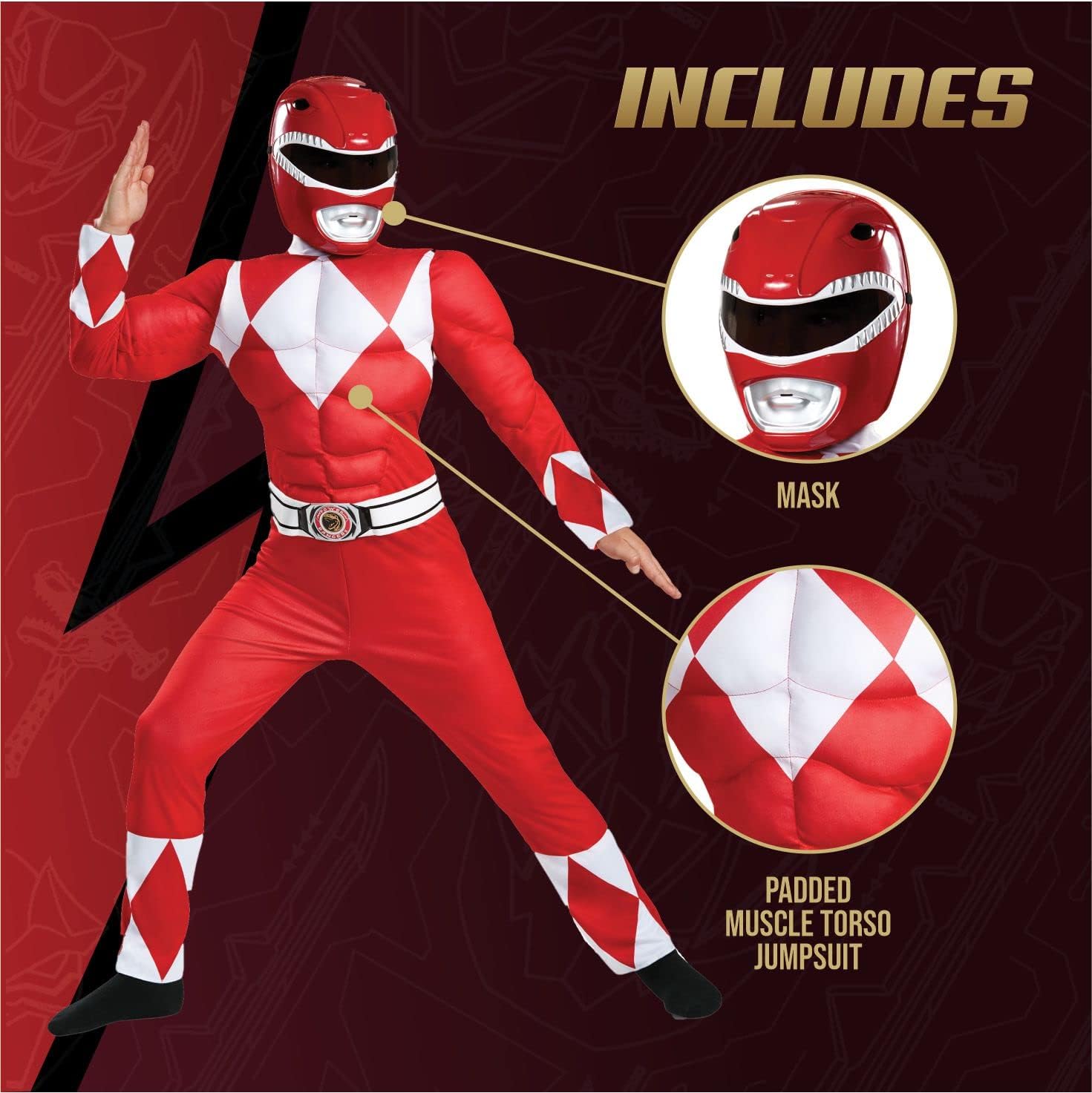 Thumbnail 1 de Red Ranger Kids' Costume