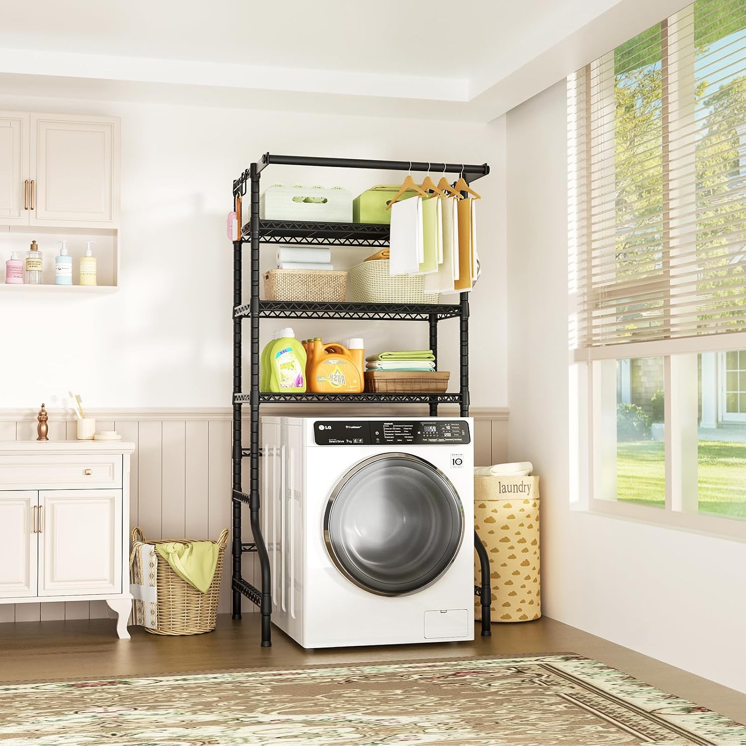 Thumbnail 1 de Ulif U11 Laundry Shelf, 3-Tier Metal Washer and Dryer Organizer, Black