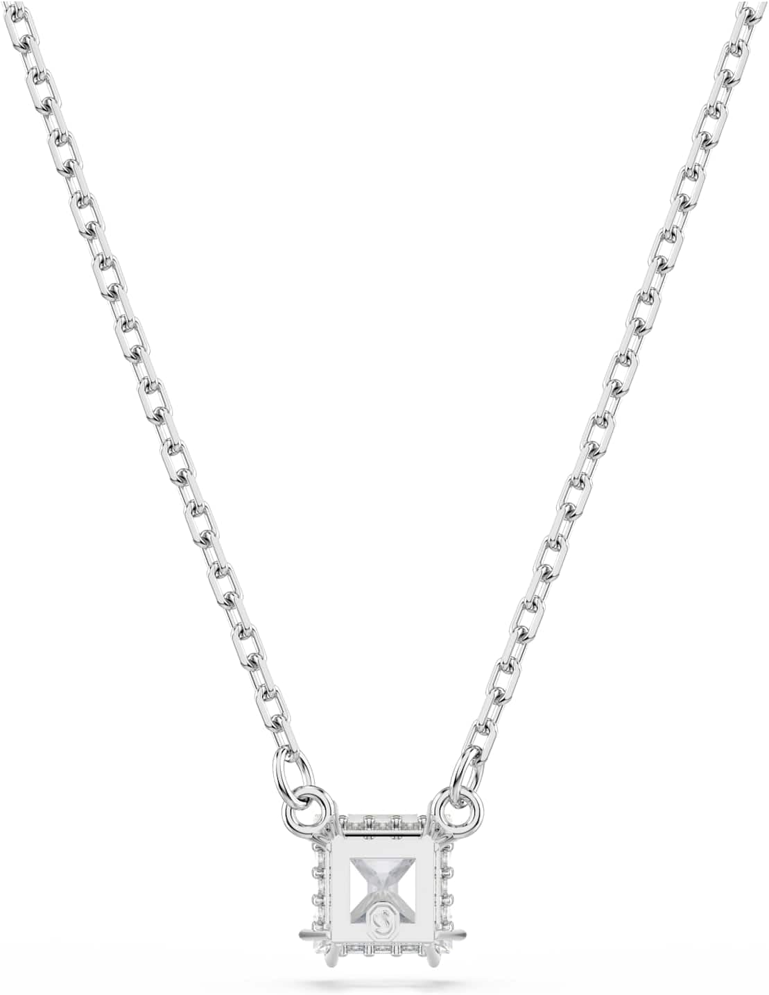 Detalle de Swarovski Stilla Collection Pendant (clear square-cut stone on rhodium-finished setting)