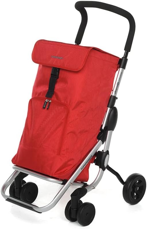 Detalle de Foppapedretti Help Carrello Spesa, Corallo — carrello leggero e versatile con borsa doppia