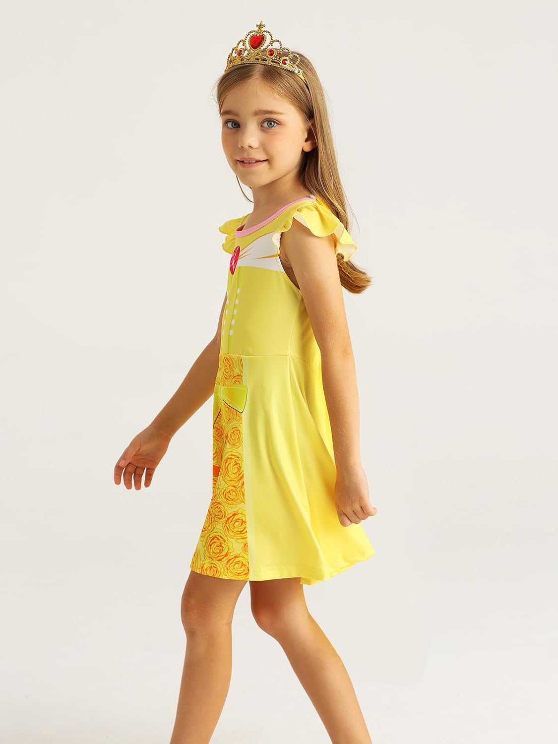 Detalle de Girls' Princess Nightgown in Milk Silk Polyester